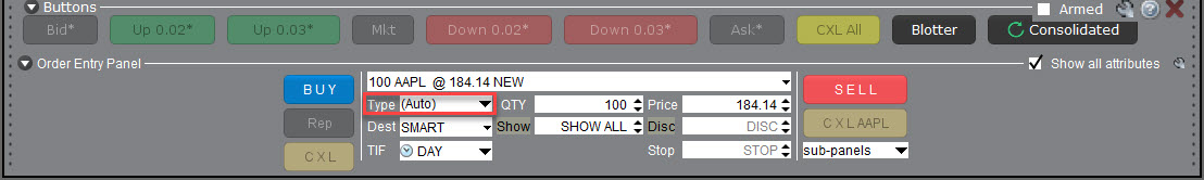 The ISW Auto Orders in TWS. 