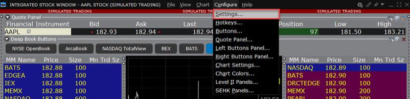 The ISW configuration settings show pending orders option in TWS. 