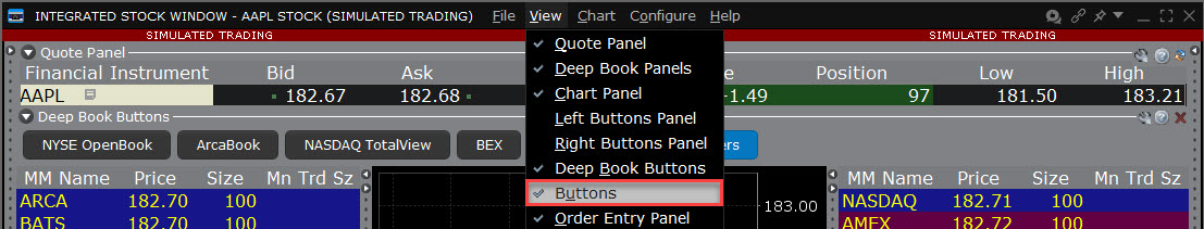 The ISW Button Panels in TWS. 