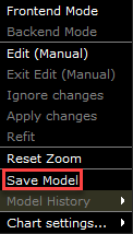 The save a model menu in TWS. 