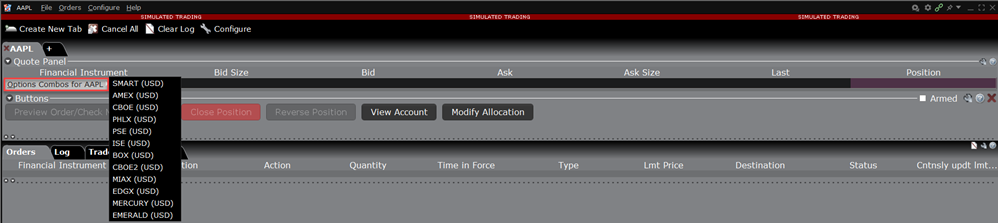 The option SpreadTrader in TWS