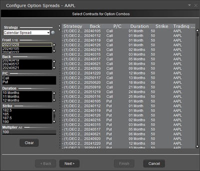 The option spreads window in TWS. 